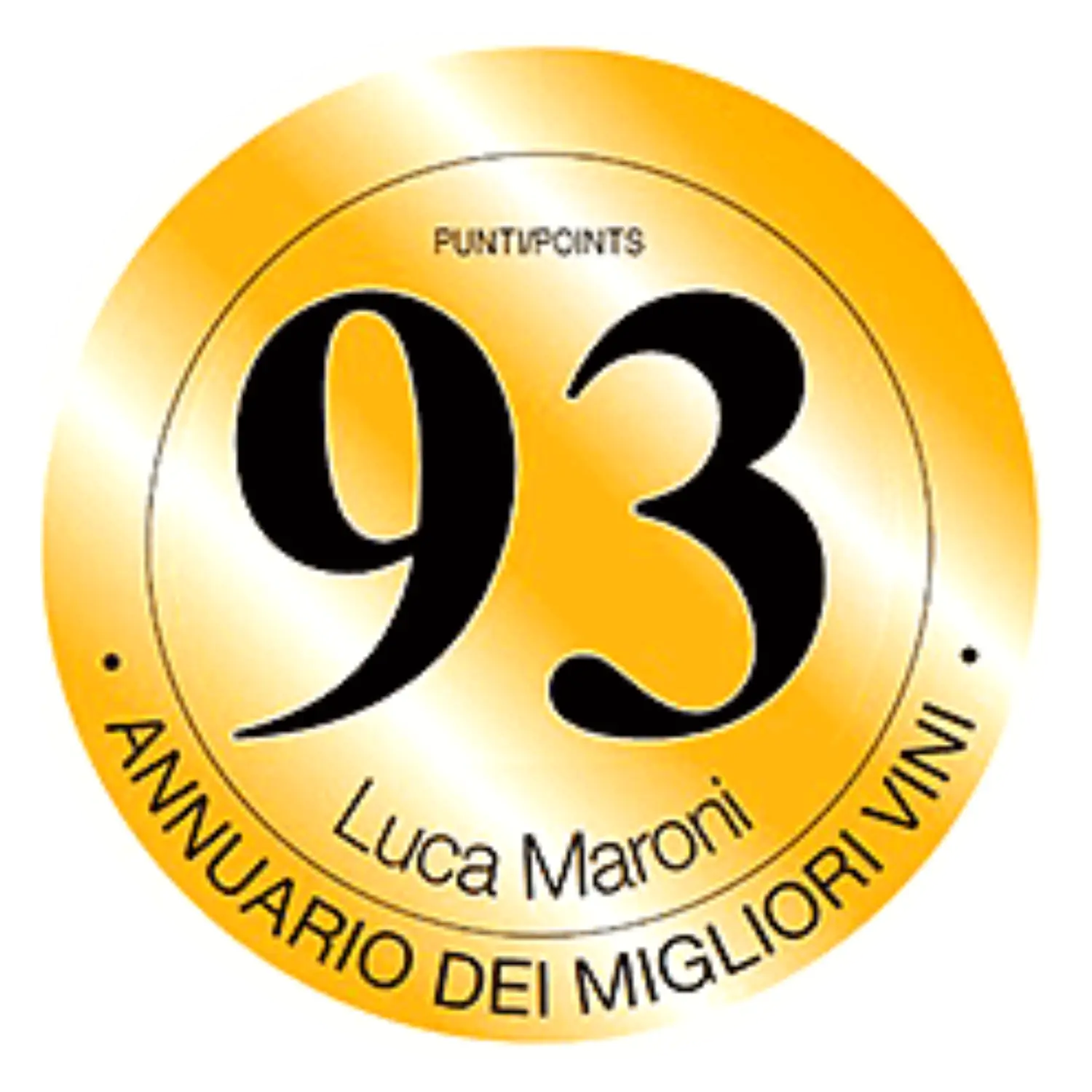 Sigla aurie cu negru pentru premiul Annuario-Dei-Migliori-Vini-Luca-Maroni-93-Puncte