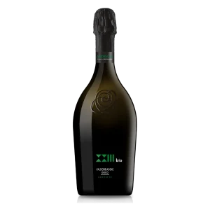 Sticla de prosecco brand XXIII BIO, crama Andreola cu ambalaj negru