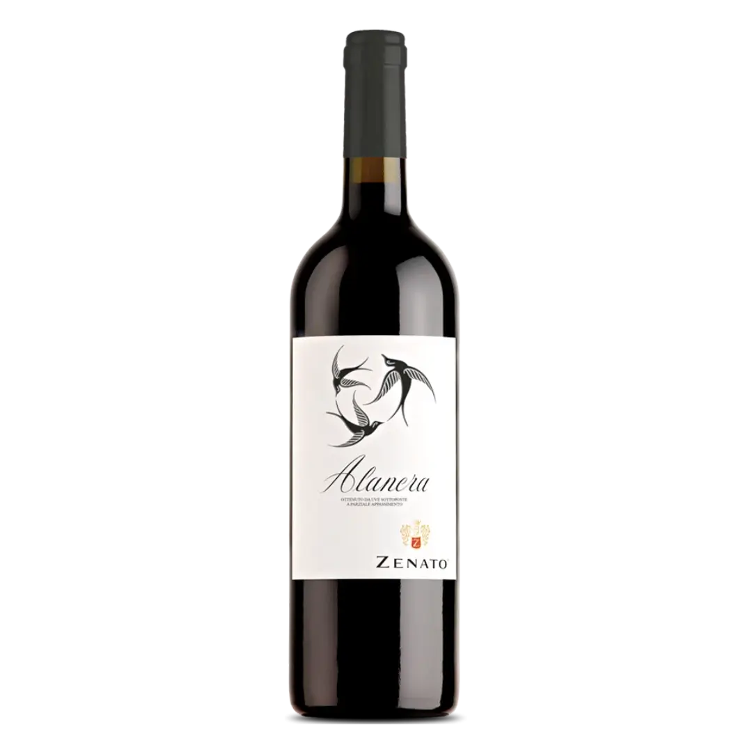 Sticla de vin rosu Alanera, crama Zenato cu eticheta alba